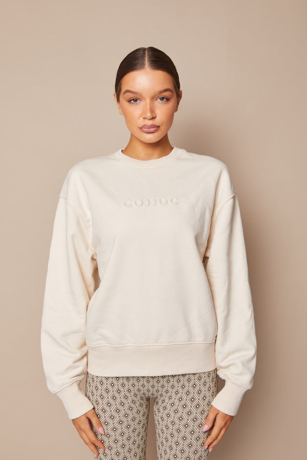 COJJOC Oversized Embossed Branded Sweatshirt